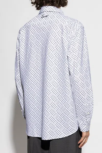 Kenzo Geometric-pattern Shirt In Gray