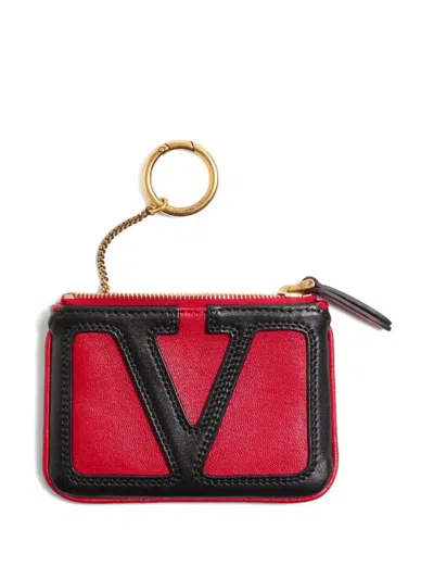 Valentino Logo Plaque Leather Cardholder