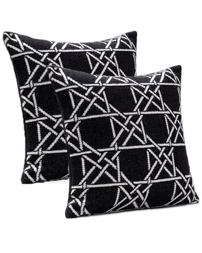 Brooks Brothers Lattice Work Decorative Pillow In Black