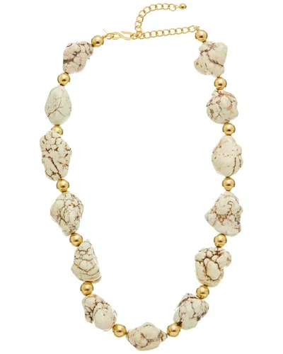 Kenneth Jay Lane Plated Beaded Necklace In Gold