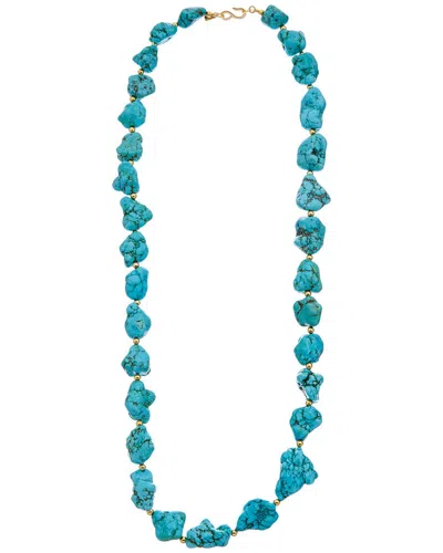 Kenneth Jay Lane 22k Plated Necklace In Blue