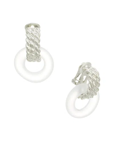 Kenneth Jay Lane Silver Doorknocker Earrings In Metallic