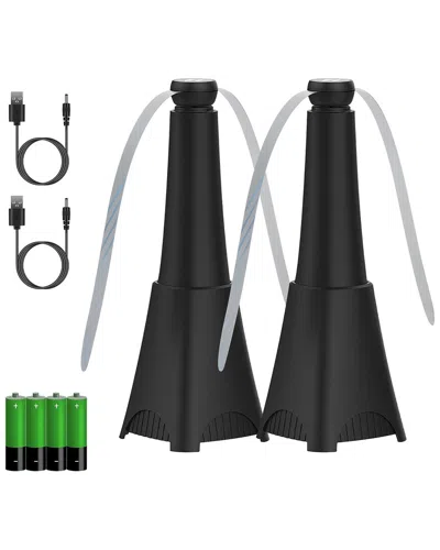 Fresh Fab Finds 2 Pack Portable Reflective Fly Repellent Fans In Black