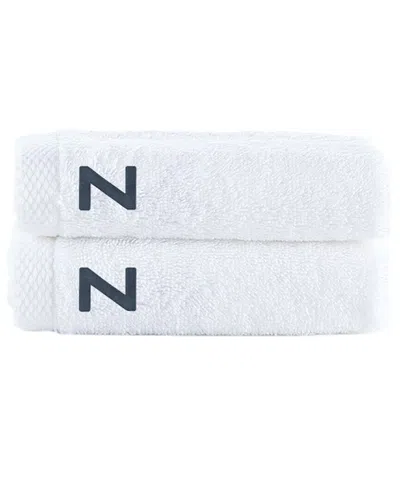 Brooks Brothers Set Of 2 Monogrammed Wash Towels In White