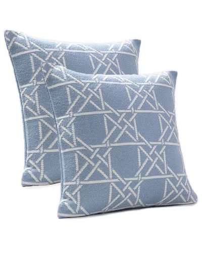 Brooks Brothers Lattice Work Decorative Pillow In Blue