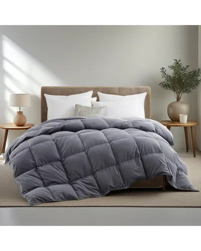 Unikome All-season Medium Warmth Solid Pattern Duvet Insert White Goose Down  Feather Comforter In Gray