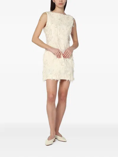 Mark Kenly Domino Tan Mkdt Studio Atelier Dashan Cream-colored Dress In White