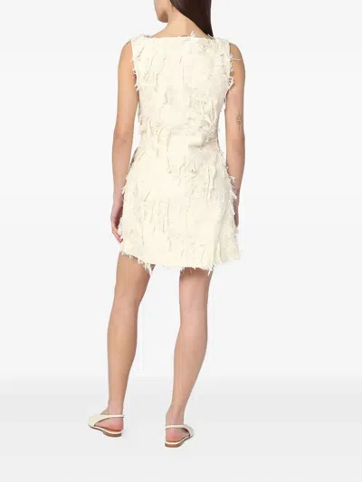 Mark Kenly Domino Tan Mkdt Studio Atelier Dashan Cream-colored Dress In White