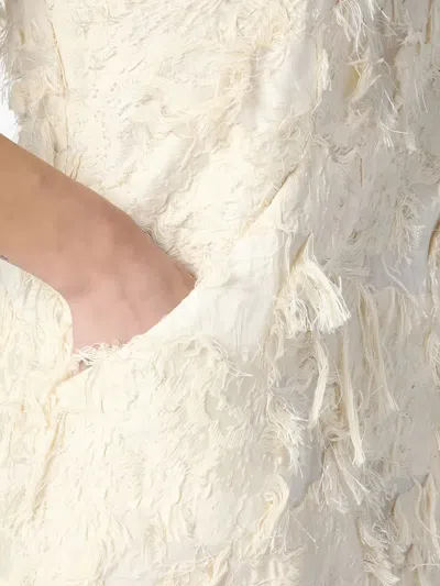 Mark Kenly Domino Tan Mkdt Studio Atelier Dashan Cream-colored Dress In White