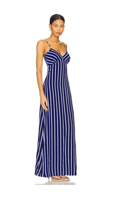 Solid & Striped Rosetta Maxi Dress In Color Block Blue