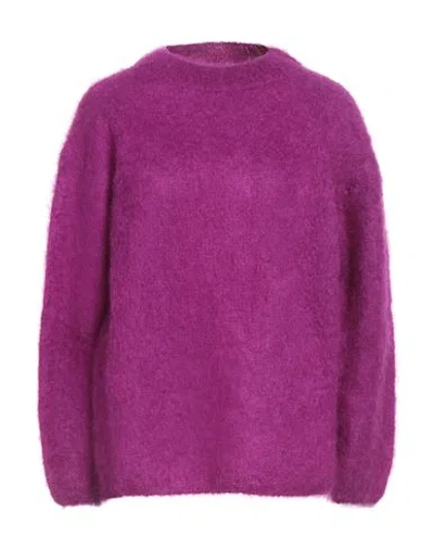 Ottod'ame Woman Sweater Mauve Size 12 Mohair Wool, Polyamide, Elastane In Pink