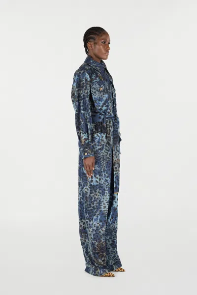 Roberto Cavalli Jumpsuit With Leopard Print In Multi