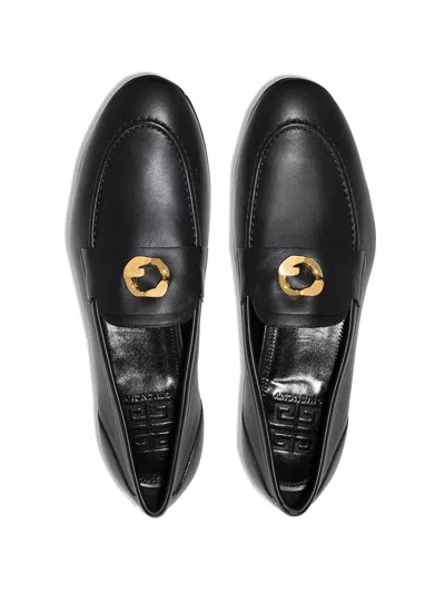 Givenchy G Chain Leather Loafers In Black