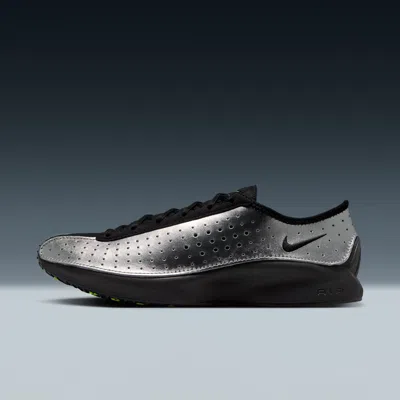 Nike Air Superfly Suede And Perforated Metallic Leather Sneakers In Silver