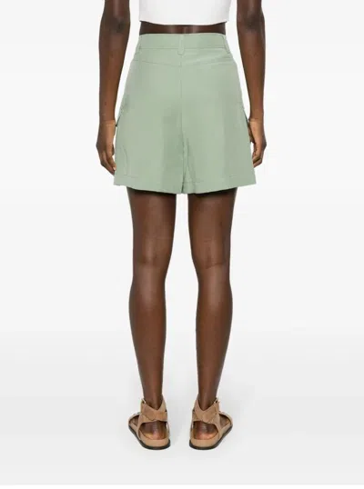 Woolrich Breathable Linen Viscose Shorts For Warm Weather In Green