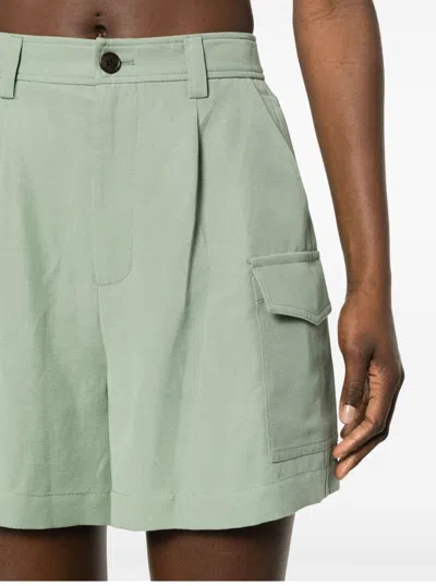 Woolrich Breathable Linen Viscose Shorts For Warm Weather In Green
