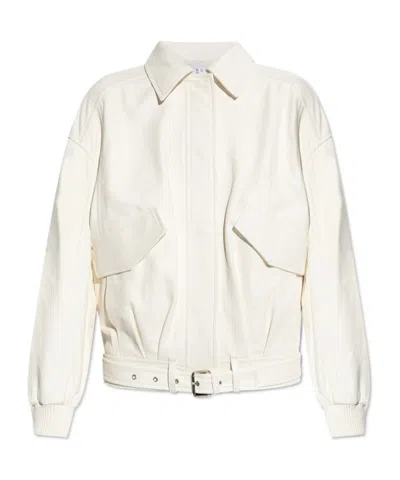 Iro Long Sleeve Leather Jacket In White
