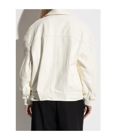 Iro Long Sleeve Leather Jacket In White