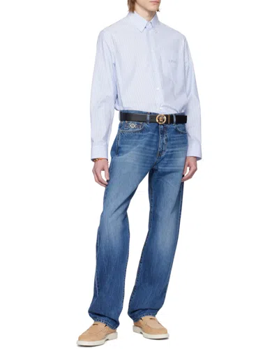 Versace Giuliano Biscuit-colored Suede Loafers In Multi