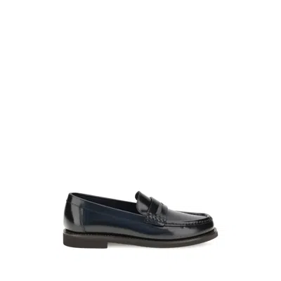 Brunello Cucinelli Midnight Blue Penny Loafer In Blue