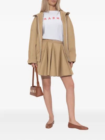 Marni Crew Neck Short Sleeves Top In White