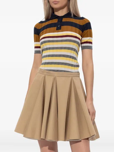 Marni Ribbed Texture Wool Polo Shirt In Multi