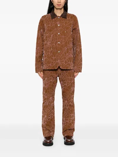 Masu Flocky-web Jacket In Brown