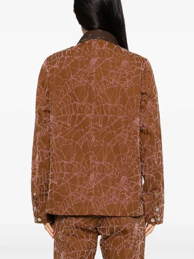Masu Flocky-web Jacket In Brown