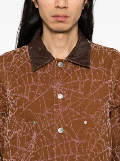 Masu Flocky-web Jacket In Brown