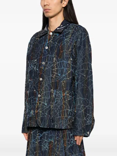 Masu Rainbow Web-print Jacket In Blue