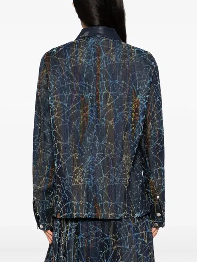 Masu Rainbow Web-print Jacket In Blue