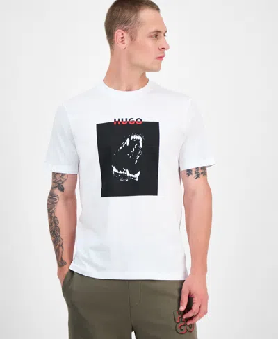 Hugo Boss Hugo Doberman Print T Shirt White In White