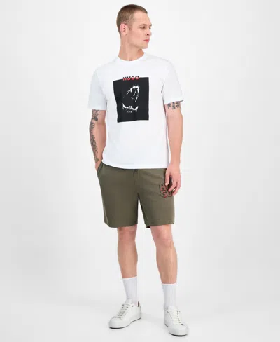 Hugo Boss Hugo Doberman Print T Shirt White In White