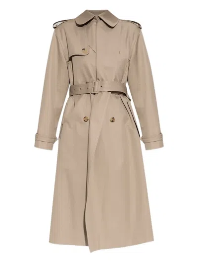 Alexander Mcqueen Alexander Mc Queen Beige Cotton Trench Coat In Nude
