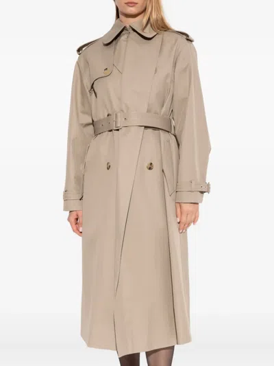 Alexander Mcqueen Alexander Mc Queen Beige Cotton Trench Coat In Nude