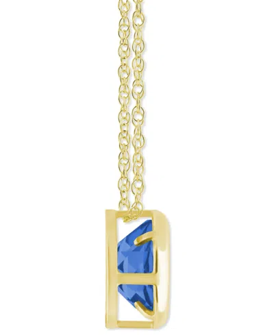 Macy's Gemstone Round 18" Pendant Necklace In 10k Yellow Gold (also In 10k White Gold)