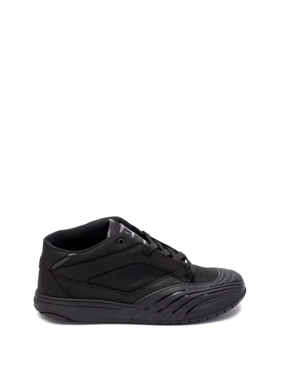 Givenchy Black Fabric And Leather Skate Sneakers In Black