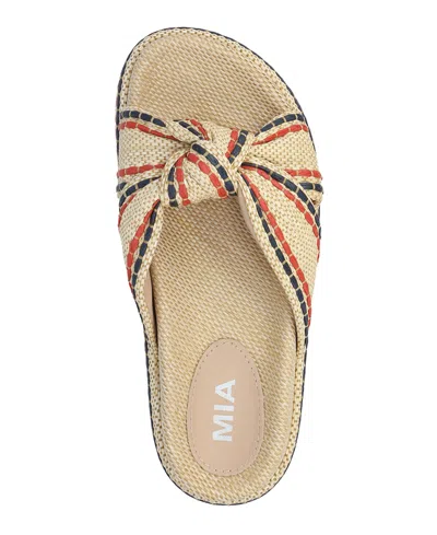 Mia Women's Giade Raffia Slip-on Sandals In Brown