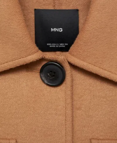 Mango Wool Jacket With Pockets Medium Brown In Brown