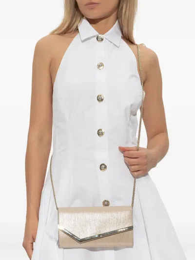 Jimmy Choo Metallic Envelope Clutch Chain Removable