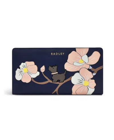 Radley London Coin Street Magnolia Bifold Wallet In Blue