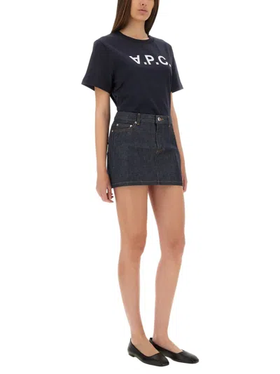 Apc Cotton Mini Skirt In Black