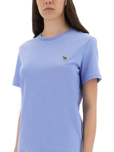 Ps By Paul Smith Ps Paul Smith Tshirt With Logo Patch In Blue
