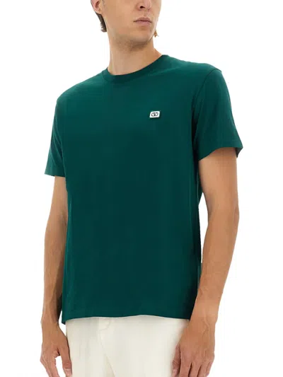 Valentino Garavani T-shirt With Signature Vlogo In Green