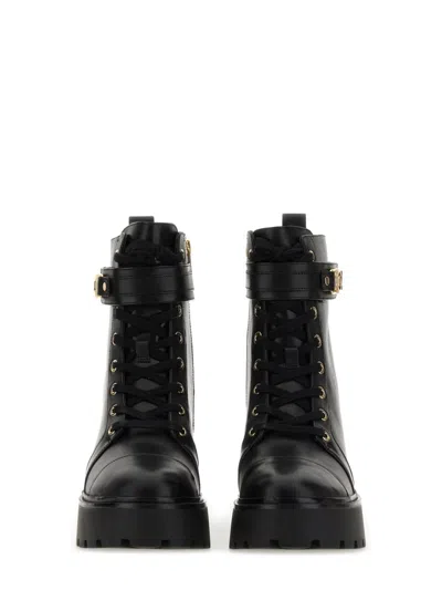 Michael Kors Colby Leather Combat Boot In Black