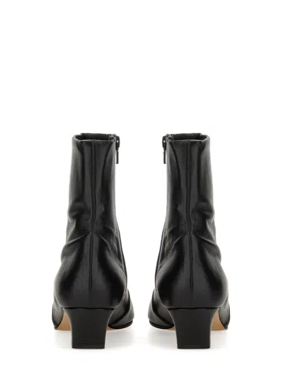 Khaite Pointed Toe Ankle Boots With Smooth Lamb Leather In Black