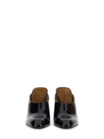 Khaite Colt Calfskin Stiletto Mules In Black