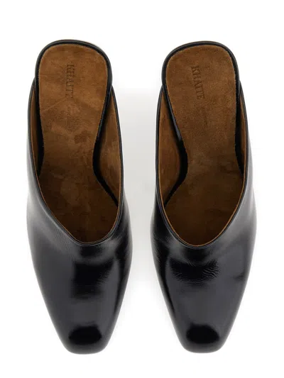 Khaite Colt Calfskin Stiletto Mules In Black