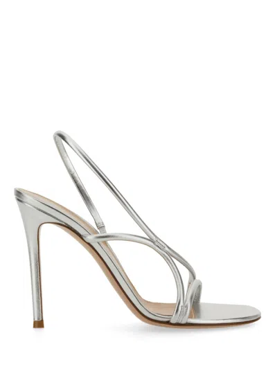 Gianvito Rossi 105mm Metallic Leather Sandals In Metallic