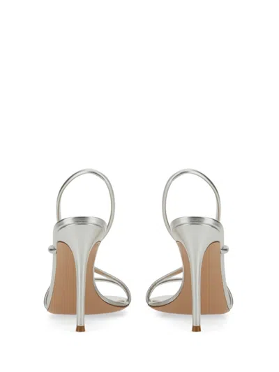 Gianvito Rossi 105mm Metallic Leather Sandals In Metallic